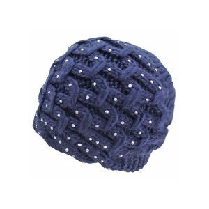 Thick Knit Winter Silver Rhinestone Beanie Hat